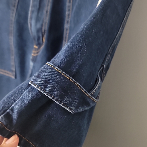 Flying Angel Women's High Rise Dark Wash Carpenter Denim Shorts NEW - Picture 4 of 11